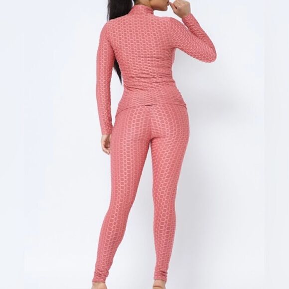 Mauve honeycomb two piece active set - Picture 3 of 10